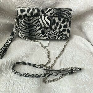 Stylish Black and White Animal Print Women's Bag